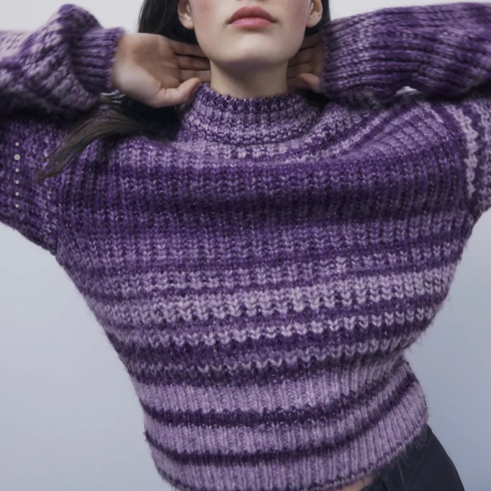 zara purple “degrade” knit sweater
